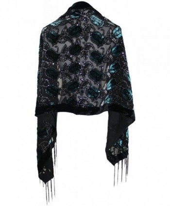 Ted and Jack - Exotic Velvet Burnout Brocade Scarf - Teal - CH12MA1IVVG