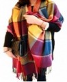 CHASOEA Womens Tassels Plaid Blanket Tartan Scarf Long Shawl Winter Warm Lattice Large Scarf - Multicolour - C71868GDX0W