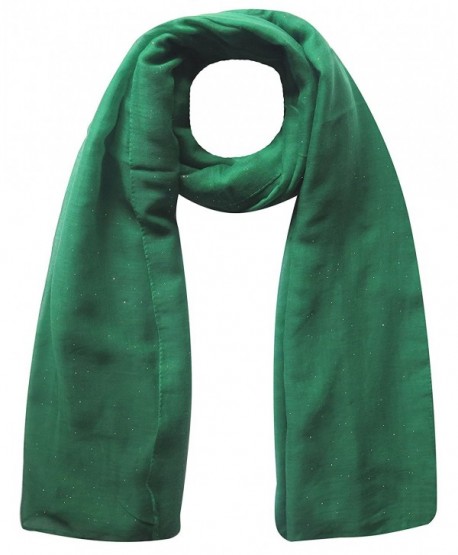 Plain Maxi Glitter Sparkle Shimmer Scarf Hijab Head Wrap Shawl Large Size - Dark Green - CI1220CCYY7