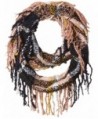 D&Y Women's Boucle Plaid Woven Loop Scarf with Fringe - Pink - CF12JOP7WWH