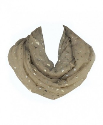 Shiny Triangle Print Trendy Hipster Soft Infinity Loop Figure Eight Scarf By Silver Fever Brand - Cream - CQ11PJ8RSEV