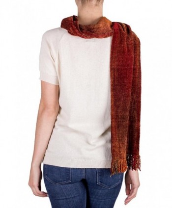 NOVICA Orange Rayon Chenille Dreamer in Cold Weather Scarves & Wraps