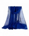 TONSEE Women Chiffon Scarf Fashion Shawl Stole - Blue - CT12LMT5EKZ