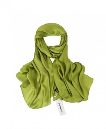 ZORJAR Womens Silk Scarf Satin Sunscreen Shawls and Beach Long Wraps 70"x 35" - Green1 - CF18C5XON3S