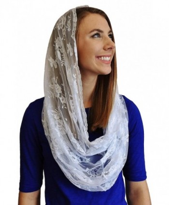 Infinity Scarf Mantilla - Catholic Chapel Veil - Made in USA of Imported Fabric - Ivory - CF12CRNDUM9