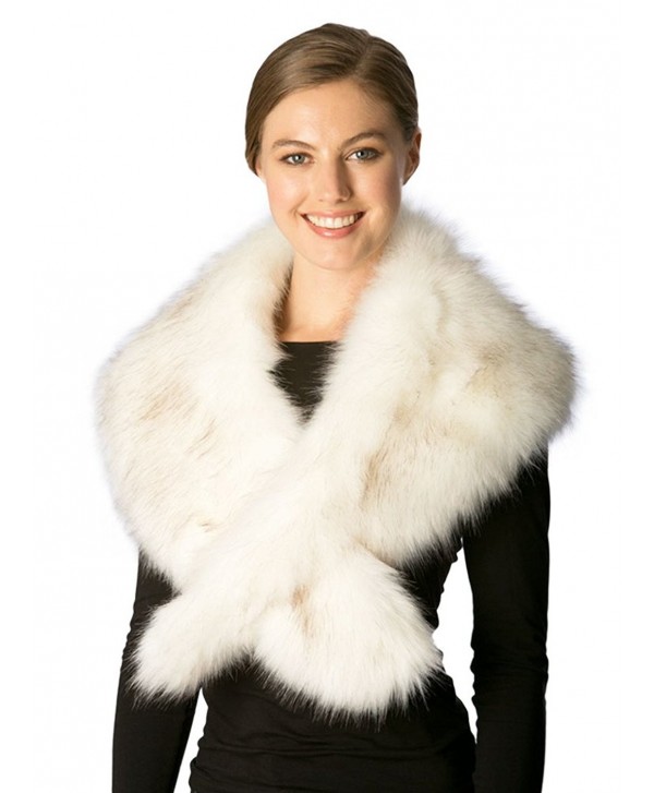 Momo Fashion Women's Fall Winter Faux Fur Shawl Scarf - 7229-ivory - CO185MWQGXX