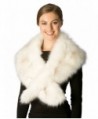 Momo Fashion Women's Fall Winter Faux Fur Shawl Scarf - 7229-ivory - CO185MWQGXX