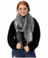 Peach Couture Plaid Tartan Oversized Oblong Cashmere Feel Oblong Blanket Scarves - Grey/Black - CT186OQ9I07