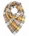 Bohomonde- Moira Plaid Blanket Winter Scarf or Shawl - Mustard/Orange - C21290KH5SR