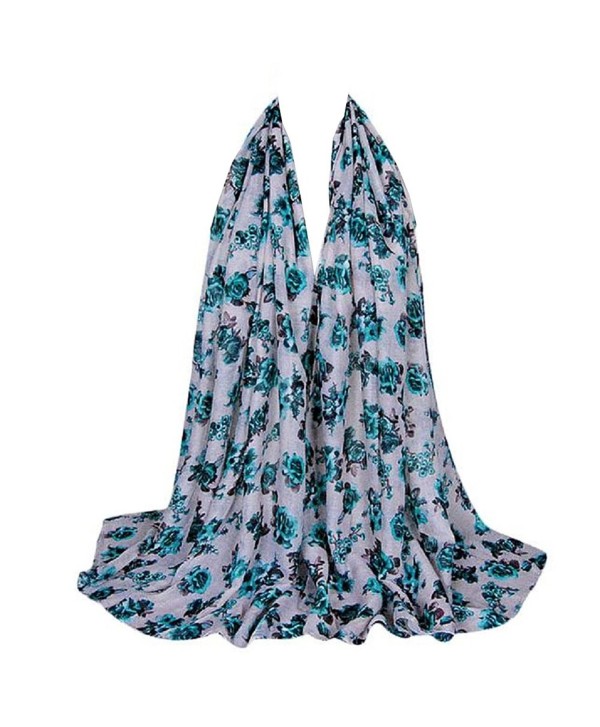 Towallmark 70.8x35.4" Women Dancing Flower Print Voile Long Chiffon Scarf Shawl - Multicoloured - CO12IAN22XH