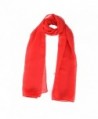 Women Ladies Shawl Plain Soft Long Chiffon Scarf Neck Head Scarves - Red - CQ17YADAAQL