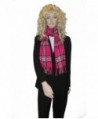 Cashmere Feel Unisex Pashmina Scarf in Checks and Plaid (FUCHSIA) - Fuchsia - C6115LTC0IH