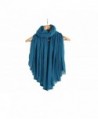 Yonger 71"x59" Women's Infinite Loop Scarves Linen Cotton Silk Scarf Soft Shawl - Light Blue - CO128JRGM31