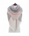 Women's Winter Scarf Tartan Tassel Plaid Shawl Large Warm Soft Chunky Square Scarf Wrap Blanket - Pink2 - C81884GYMMC