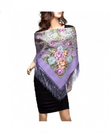 Pavlovo Posad Russian Shawl Purple №128 100% Wool 35x35'' - CN12GC66JWZ