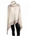 Sportoli Women's Thick Warm Knitted Winter Shawl Cape Poncho Wrap with Cowl Neck - Tan - CN11R9T87TD