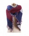 SOJOS Stylish Warm Womens Cape Scarves Plaid Tartan Scarf with Tassels SC314 - C3 Burgundy&navy Plaid - CK187DMUK9E