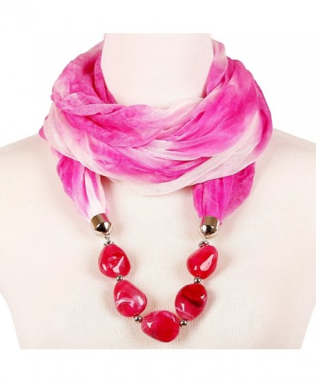 Valentine's Day Gift LERDU Ladies Gift Idea Versatile Unique Infinity Scarf Necklace for Women - Pink - CO11WKS9QON