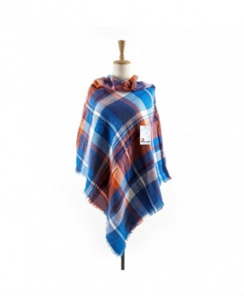 Womens Tartan Checked Pashmina Orange