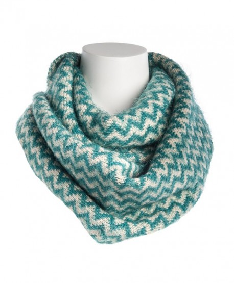 Tickled Pink Women's Chevron Infinity Scarf Soft Warm Winter Lightweight Oversized Shawl Wrap - Teal - CD186AIHW0T