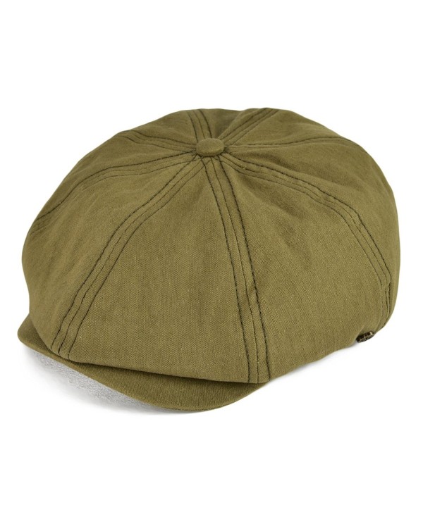 VOBOOM Men's Cotton 8 Panel Gatsby newsboy Cap IVY Hat BDMZ134 - Army Green - CV18496L7N9