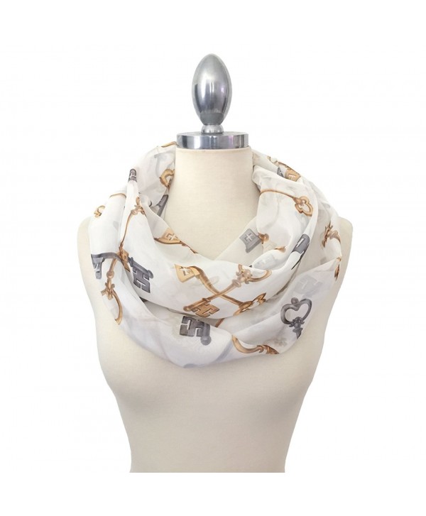 Califul Lightweight Scarves: Fashion Print Scarf Shawl Wrap For Women - Infinity Scarf 5034 White - C512MX7E6YU