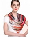 ADVANOVA Ideal Gift for Women 100% Silk 35'' x 35'' Square Scarf Gift Box - Red Brown - C11868H7WD0