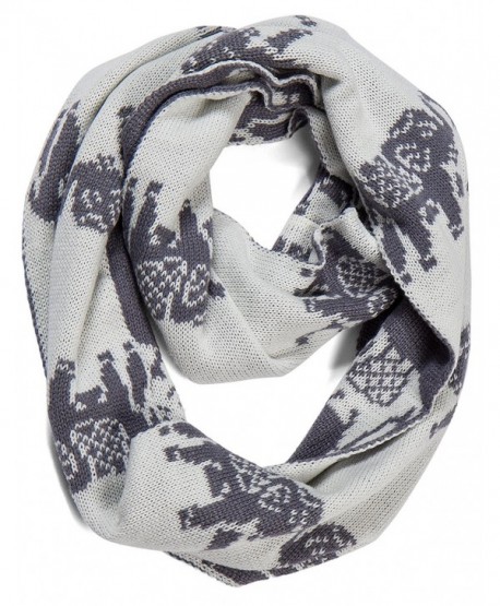 AOLOSHOW Winter Reversible Knit Infinity Circle Scarfs Various Styles & Colors - Elephant - Slate Grey - CX128MFK23B