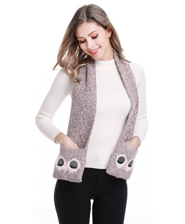 Adult Kid's Winter Warm Soft Owl Scarf Fun Candy Colors - Adult - CO125RP9311