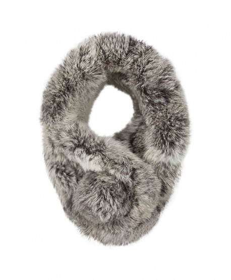 Women Winter Thick Faux-Fur Scarf Cute Plush Infinity Collar Scarf Cozy Warm Neckerchiefs - Dark Gray - CI1884KW9K6