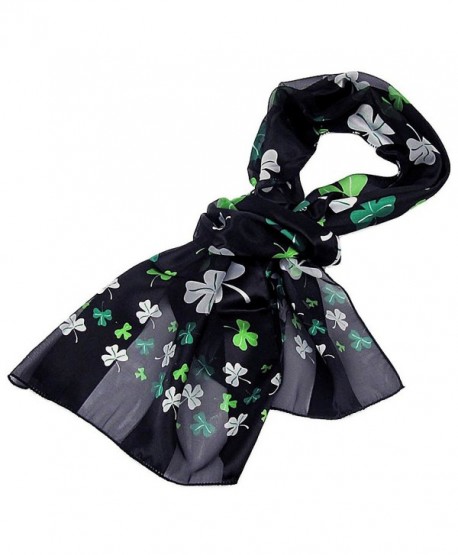 Purple Box Jewelry Shamrock Scarf One Size (Black) - CQ11CTF4DZT