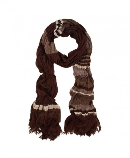 Premium Multi Striped Scarf - Different Colors Available - Dark Brown - C8110VSSQSV