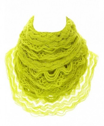 Women's Knit Multi Layer Ruffle Infinity Scarf - Mustard - CD11POQ6CBD