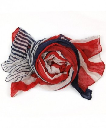 Bucasi Nautical White Stripe Scarf in Fashion Scarves