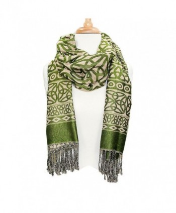 Ladies Celtic Heritage Scarf- Ancient Celtic Style Design- Moss Green - C812G20EXAF