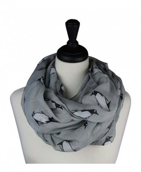 KnitPopShop Infinity Penguin Loop Circle Women Scarf - Gray - C312OC1TSHG