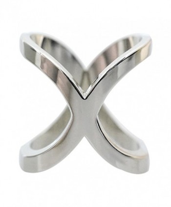 ZAKIA Women's Elegant Hollow Cross Silk Scarf Clips Rings Holder for Wedding Party - Silver - CI189XNYMAX