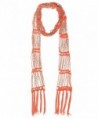 KMystic Beaded Crochet Skinny Long Scarf - Orange - CW12F5LHZKN