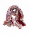 Meelyn Fashion Floral Printing Lightweight Women Infinity Scarves - Red - CZ184YH9GM0