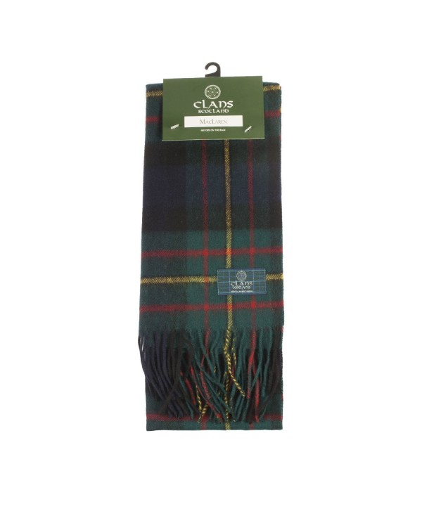 Clans Of Scotland Pure New Wool Scottish Tartan Scarf Maclaren (One Size) - C1123H4EIGT