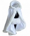 Aiyi Women's Winter Cloak Hooded Faux Fur Edge Short Bridal Christmas Wraps - White - CJ187NTCKES