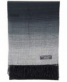 2 PLY 100% Cashmere Scarf Elegant Collection Made in Scotland Wool Solid Plaid - Black White Fade - CO188AERAIX