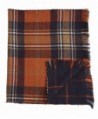 Mud Pie Knit Plaid Blanket Reversible Scarf - Navy - CC12GM1Y6OD