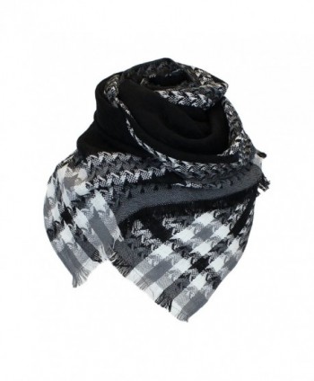 Black Woven Houndstooth Blanket Scarf