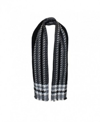 Black Woven Houndstooth Blanket Scarf in Fashion Scarves