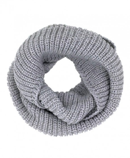 Tapp Collections Thick Knitted Warm Infinity Scarf - Light Grey - C1127RZZYVR