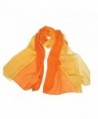 Forever Angel Women's 100% Silk Chiffon Long Scarf - Orange/Yellow - CI128CU3U2V