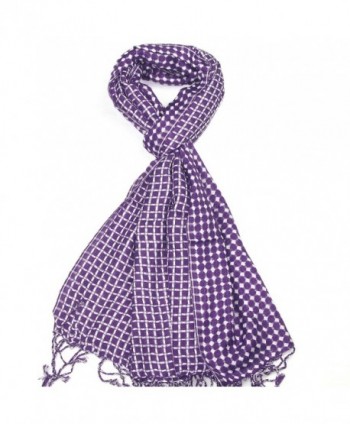 Lovarzi Check & Dot Scarf for Men and Women - Reversible mens and womens scarves - Purple - CV11HK3TGUH