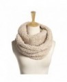 SCASTOE Women's Winter Infinity Circle Cable Neck Faux Fur Collar Long Scarf Shawl - Beige - CD12NYLK1CQ