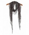 YYSTAR Women's Long Slim Tassel Cotton Neck Scarf Soft Knit Wrap Grey - CI11NSXHOEX
